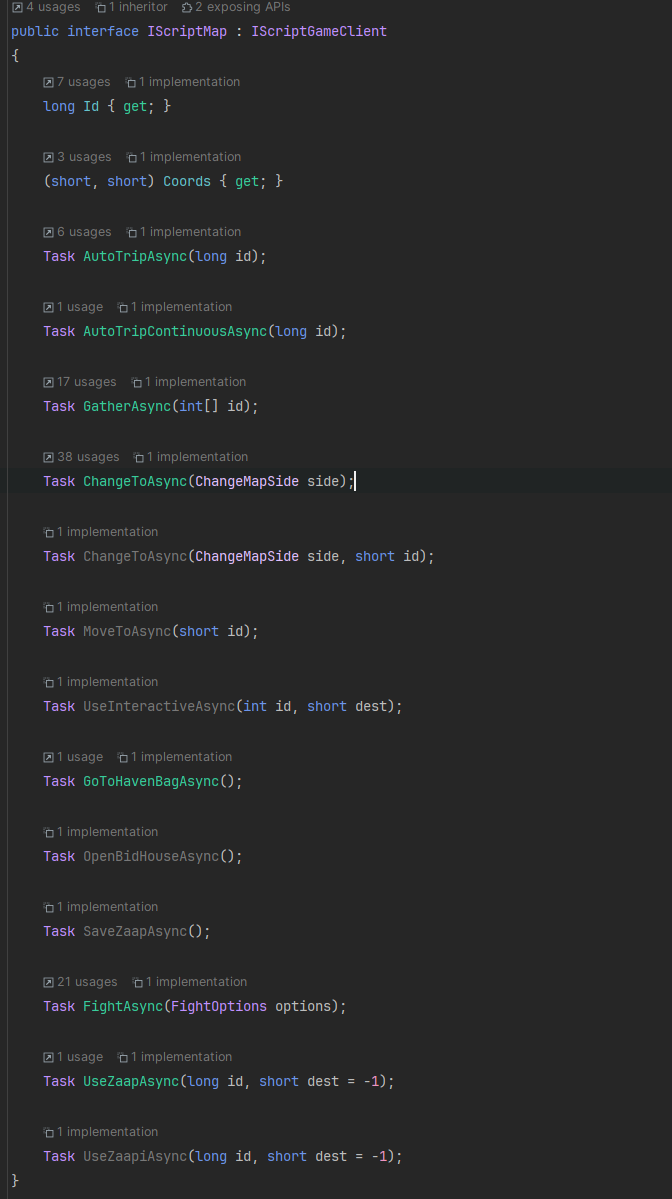 API C# IScriptMap asynchrone